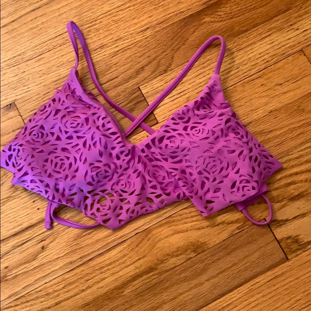 Xhileration purple bikini top- size S